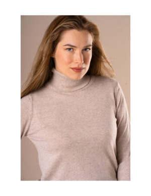 Golf z domieszką kaszmiru 2931 Beżowy IMMAGINE AL-BO