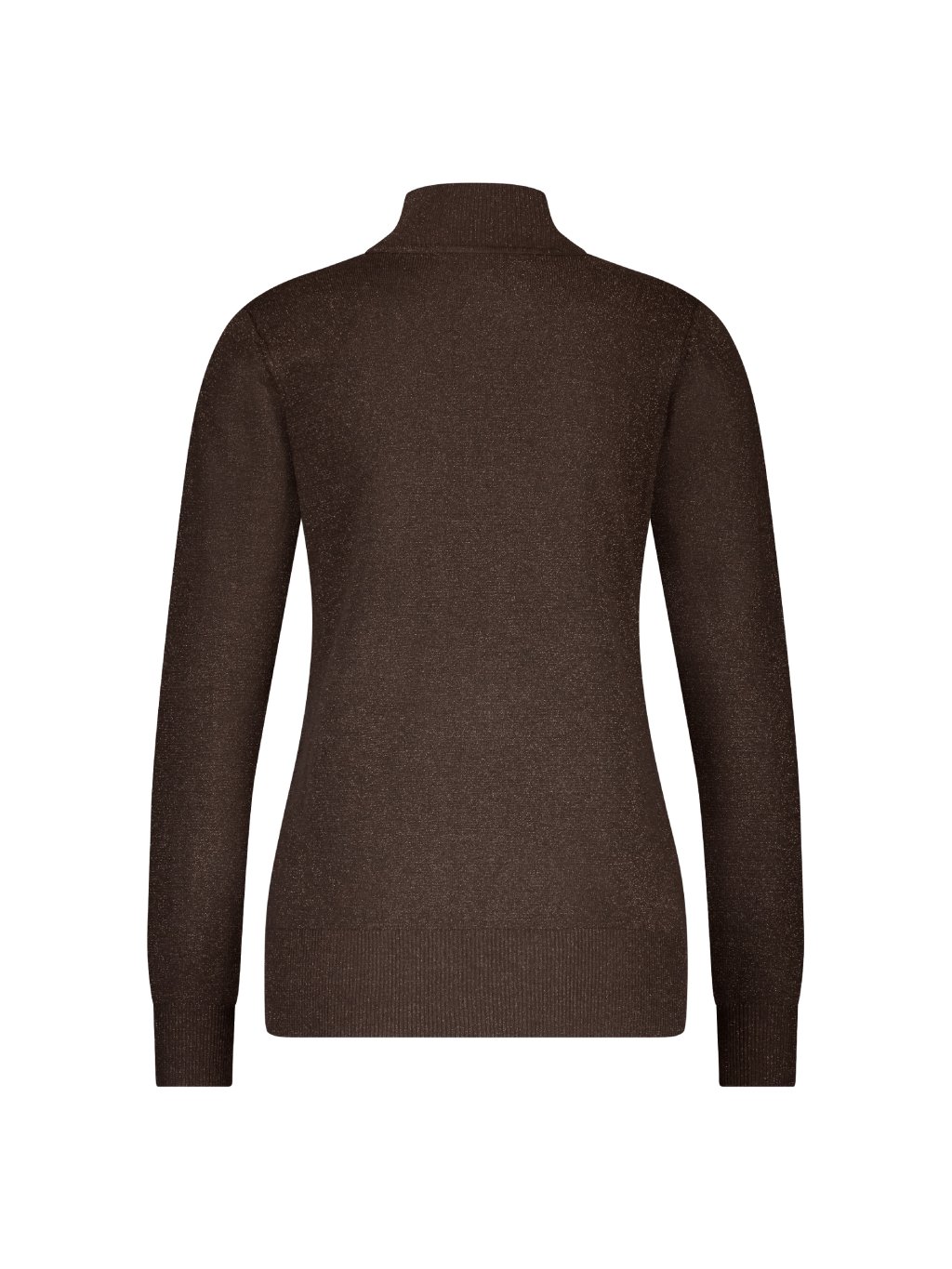 Sweter z lureksową nitką w kolorze ciemnobrązowym Red Button - obrazek 4