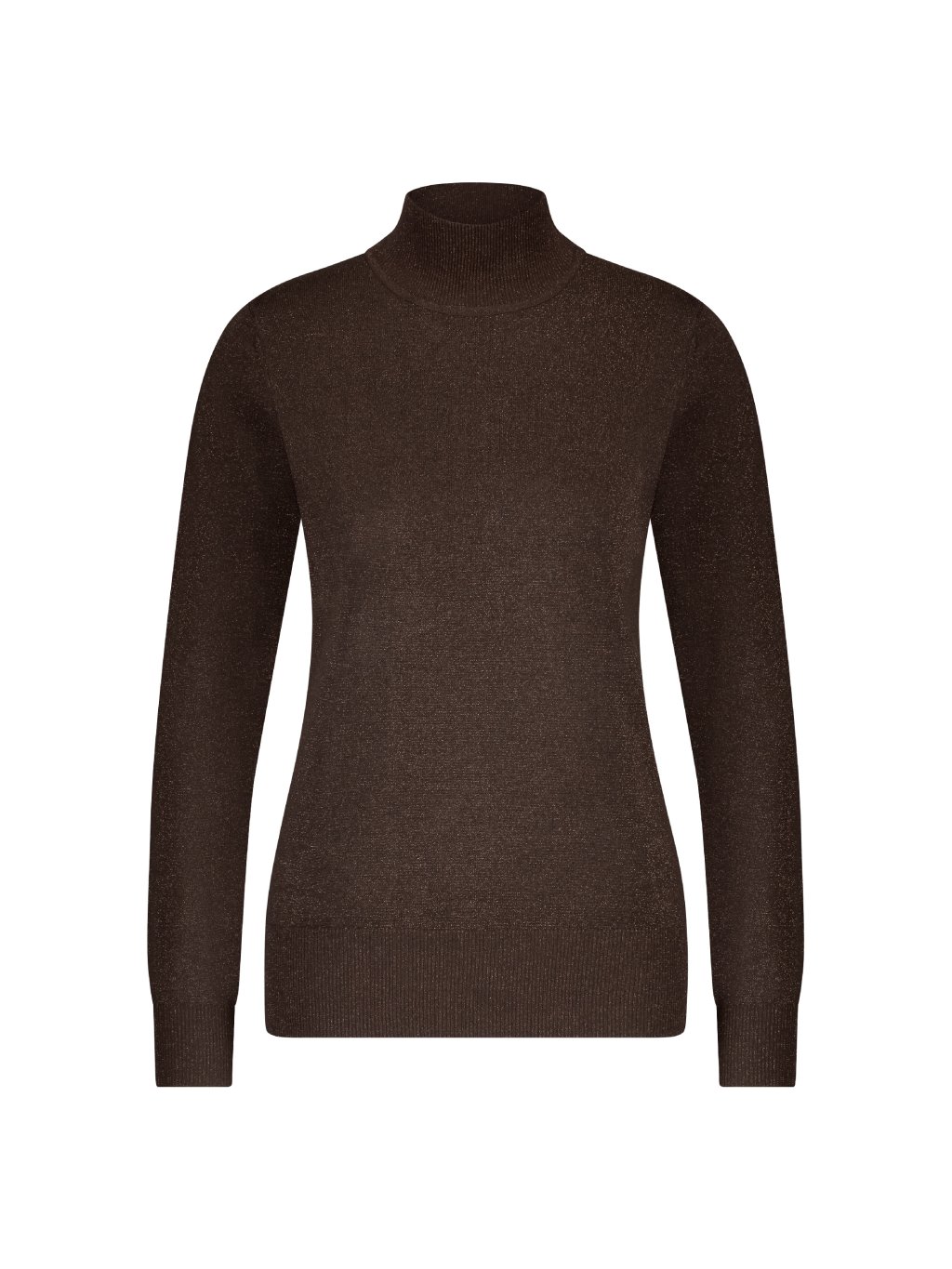 Sweter z lureksową nitką w kolorze ciemnobrązowym Red Button - obrazek 3