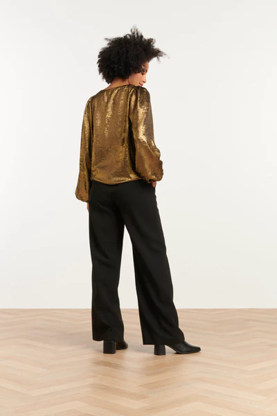 Złota błyszcząca, luźna bluzka Smashed Lemon - obrazek 5