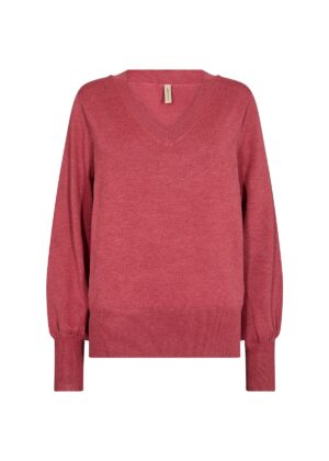 Sweter z dekoltem w serek rożowy DOLLIE 738  SOYACONCEPT