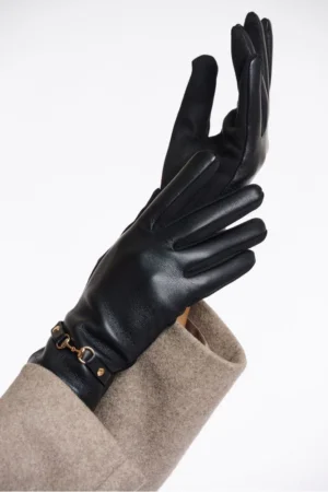 Czarne rękawiczki z ekoskóry Havila Rino & Pelle
