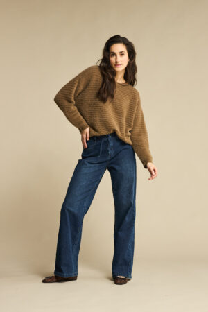 Spodnie Colette Denim Sparkle Dark Blue Red Button