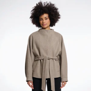 Krótki wiązany płaszcz damski Cornelia Toffi Rino&Pelle