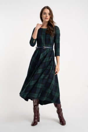 Sukienka Luna Green Chess AW25 Click Fashion