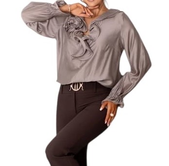 Modowa bluzka z falbanami Rosa Salsa w kolorze fang - obrazek 3