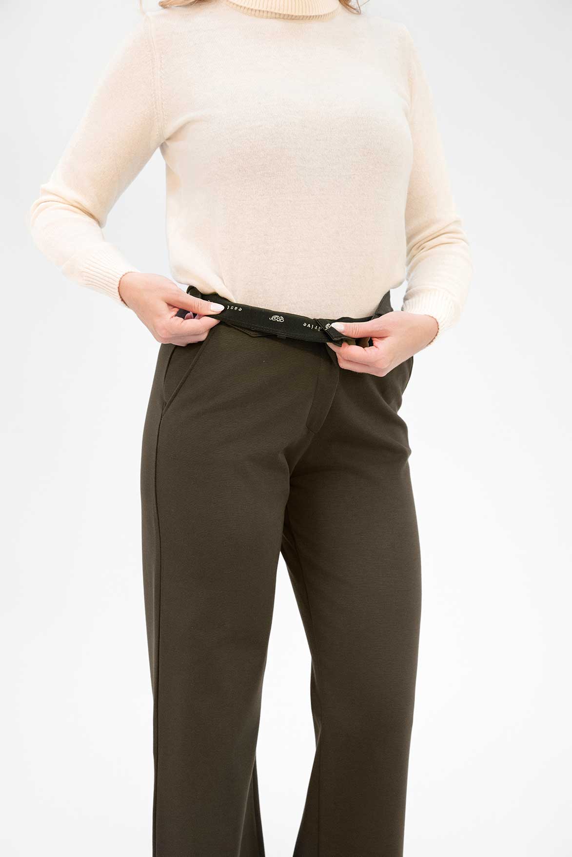 Czekoladowe spodnie Ingrid East Drive- IBER - obrazek 3