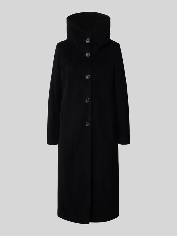 Czarny płaszcz ze stójką i kapturem model ‘STACY’ Milo Coats - obrazek 3