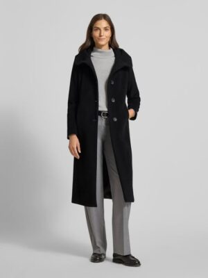 Czarny płaszcz ze stójką i kapturem model ‘STACY’ Milo Coats