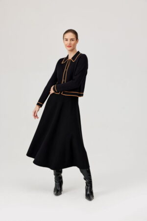 Czarna spódnica FÉRIA midi z dzianiny