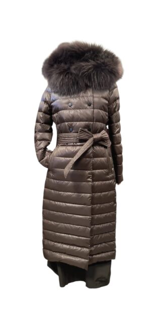 Czekoladowy płaszcz puchowy Metro bis Fratelli