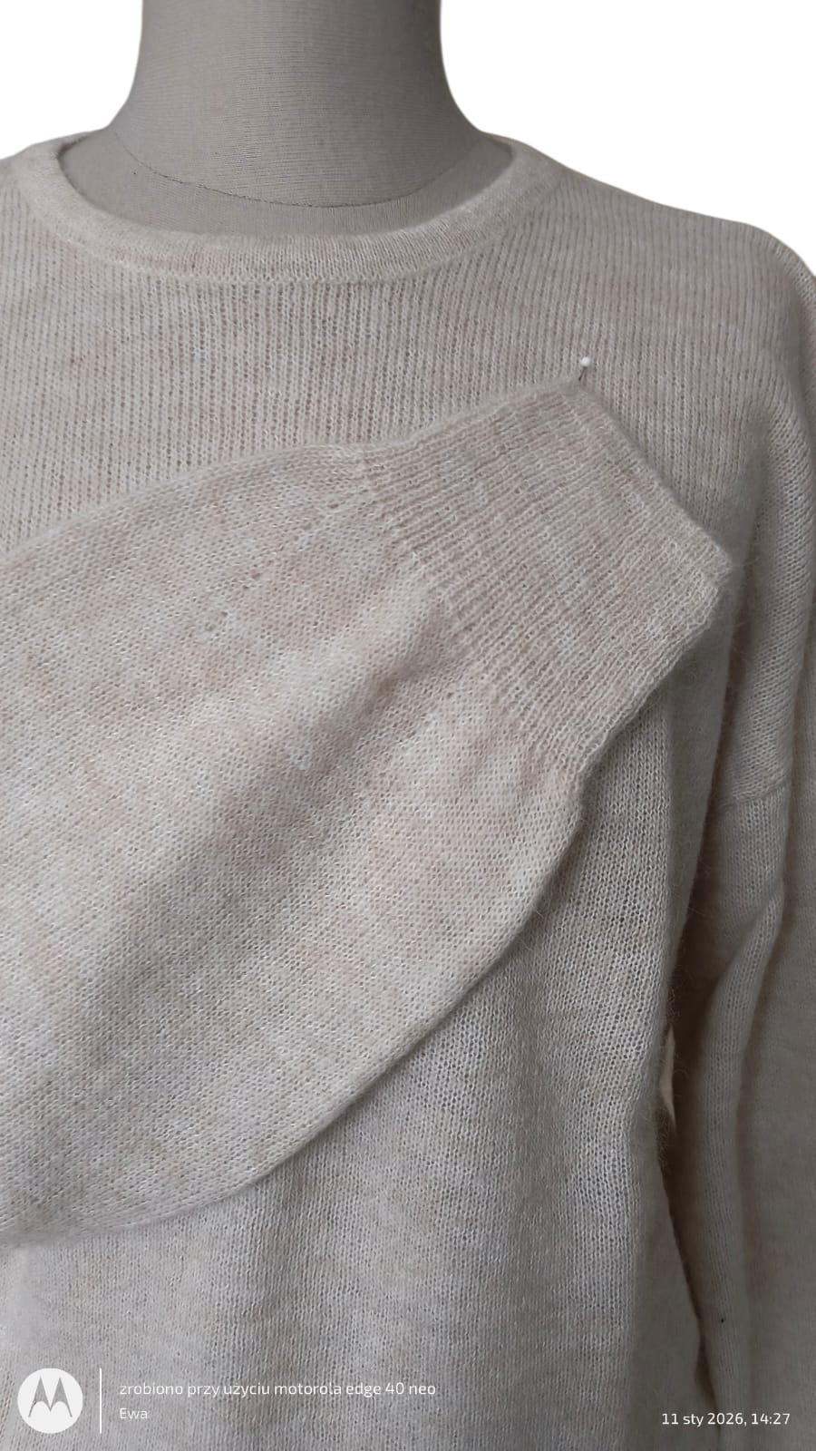 Bluzka Gaja jasny beż melanż SOFT KNIT AL-BO - obrazek 2