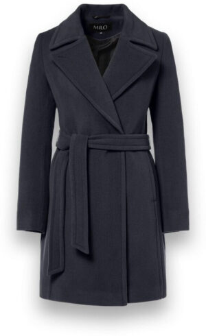 Granatowy płaszcz wełniany z kaszmirem ‘WANYA’ Milo Coats