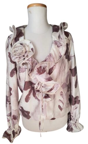 Bluzka z falbanami w kwiaty Rosa Salsa