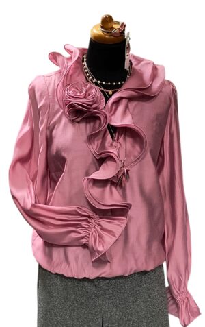 Różowa bluzka z falbanami Rosa Salsa