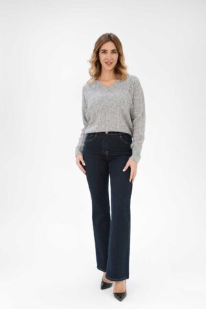 Spodnie jansowe z lekko rozszerzaną nogawką ciemny grant YADIRA East Drive/ IBER