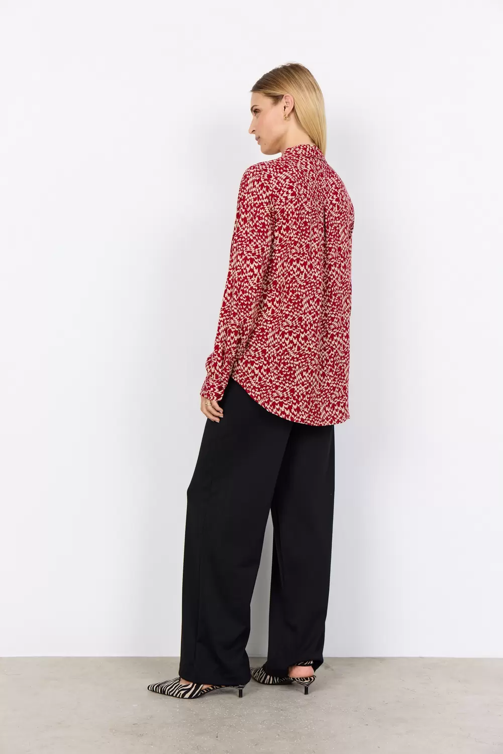 Wiskozowa koszula beżowo-czerwona SC-VAN 2 Soyaconcept - obrazek 5