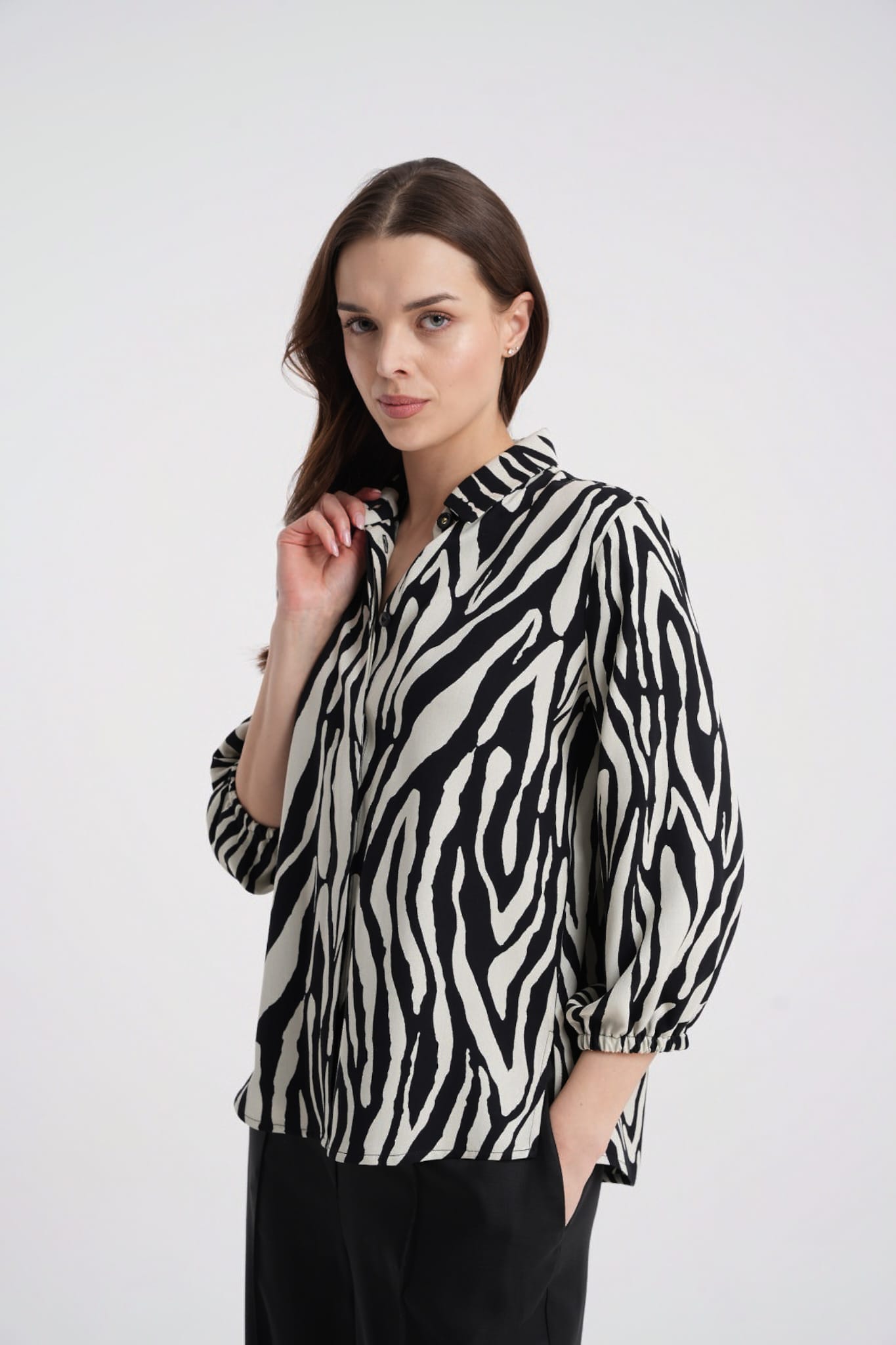 Bluzka Maria new Zebra czarno biała SS26 Click Fashion - obrazek 2