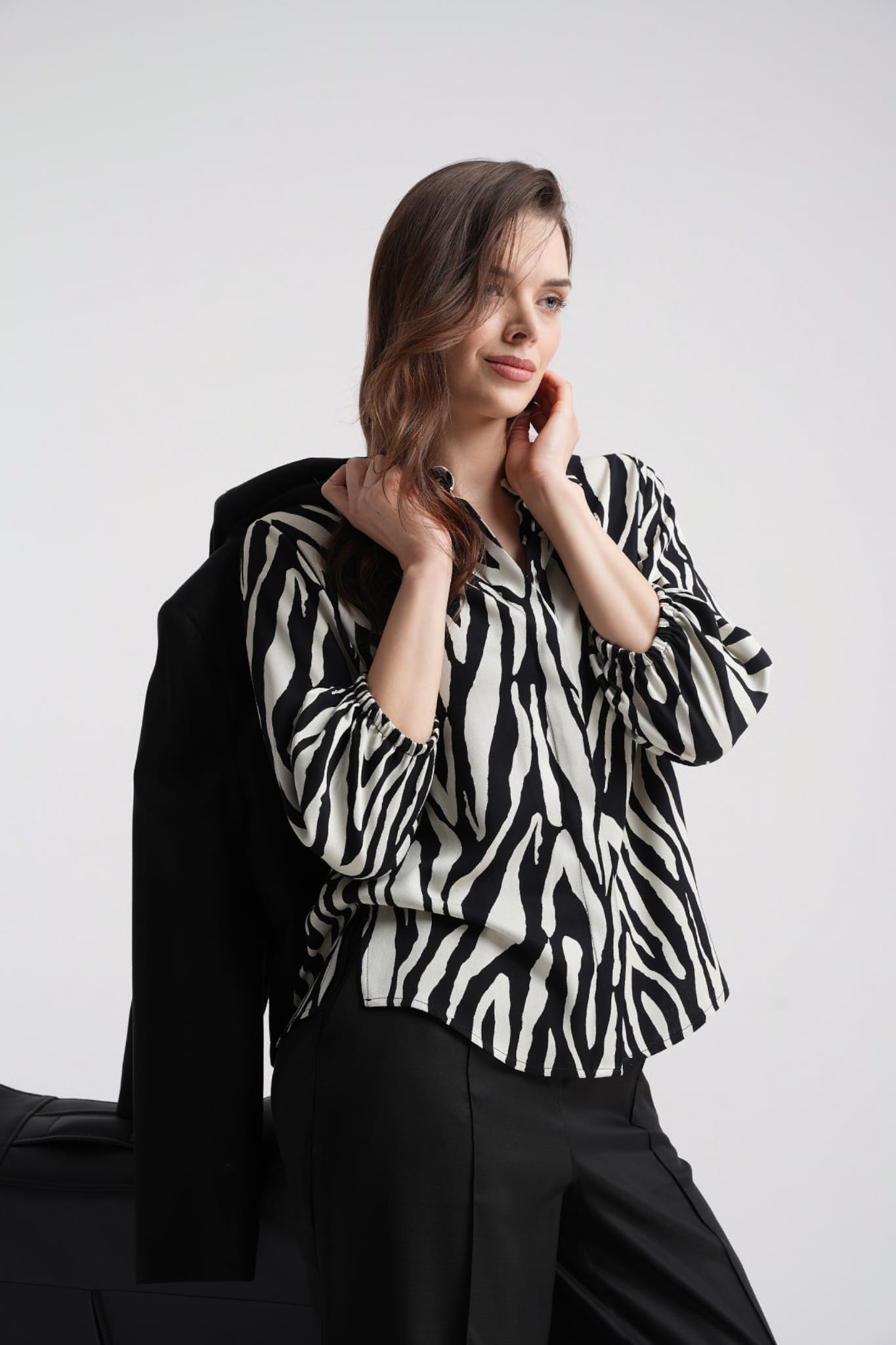 Bluzka Maria new Zebra czarno biała SS26 Click Fashion - obrazek 3