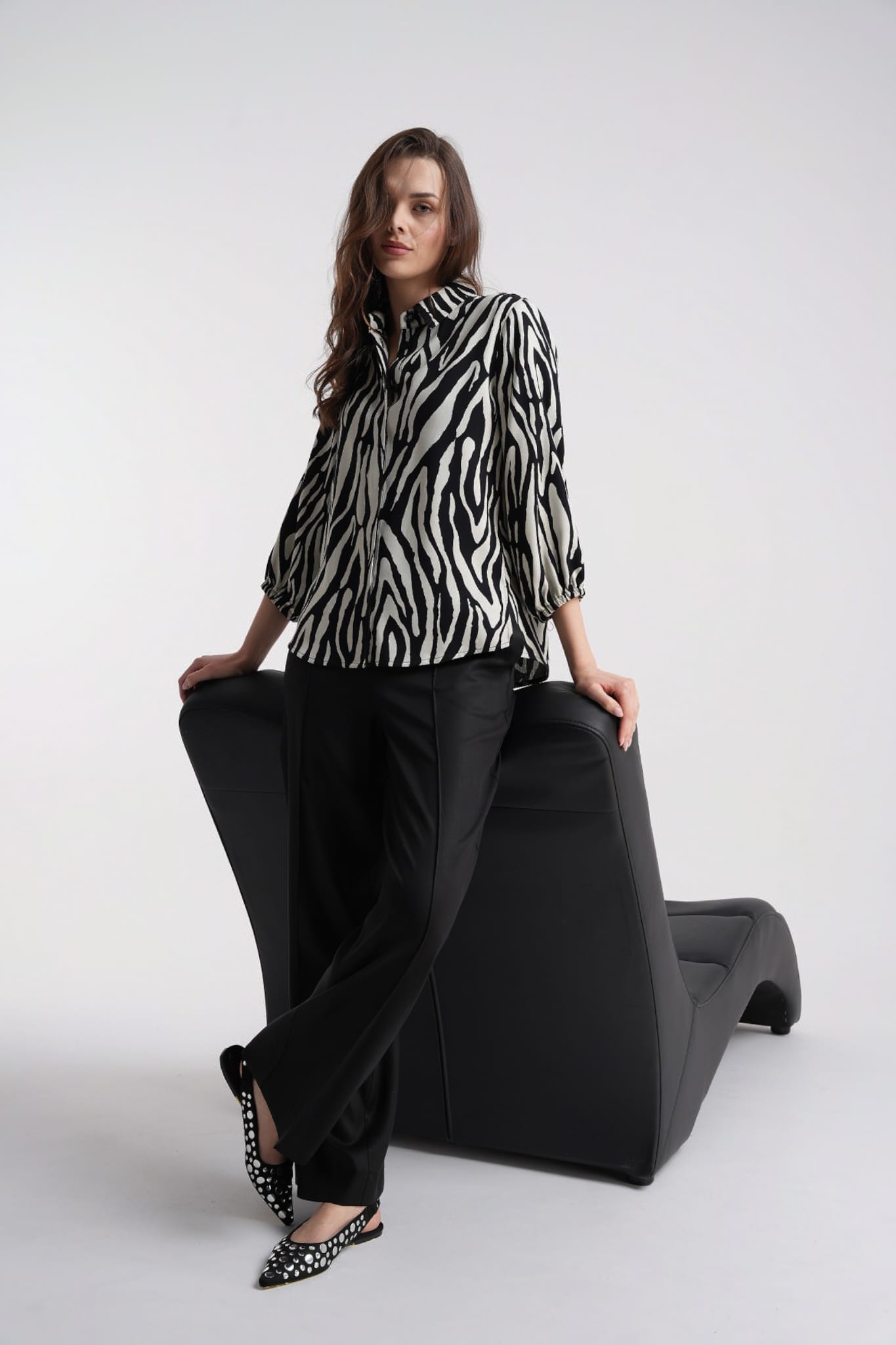 Bluzka Maria new Zebra czarno biała SS26 Click Fashion - obrazek 4