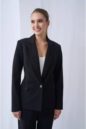 Czarna taliowana marynarka – ROSE2 55B/409/980 Cotton Club