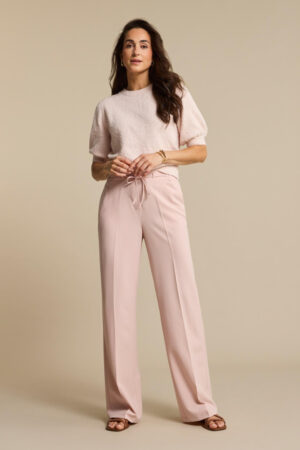 Spodnie z luźną nogawką Claudette Palazzo w odcieniu pudrowego różu Red Button