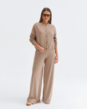 Brązowa bomberka dresowa w kolorze kakaowym Ezuri