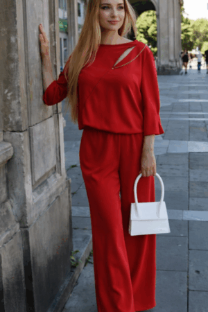 Komplet Róża II w kolorze meksykańskiej czerwieni Salsa