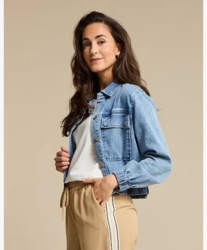 Krótka kurtka Juno Jacket Denim Red Button