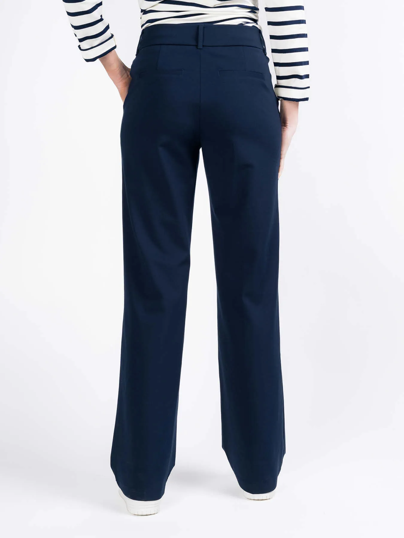 Granatowe eleganckie spodnie Colette Punta & Zippers Red Button - obrazek 6