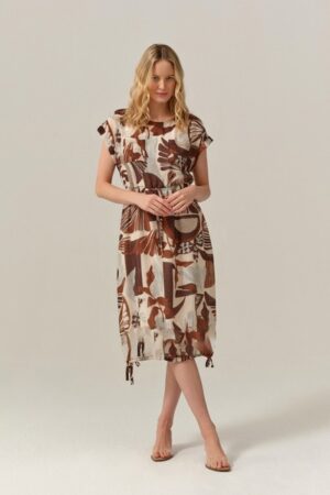 Casualowa, lekka sukienka we wzory FS202-2-01 FERIA