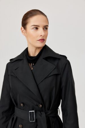 Ponadczasowy trencz FÉRIA w kolorze głębokiej czerni