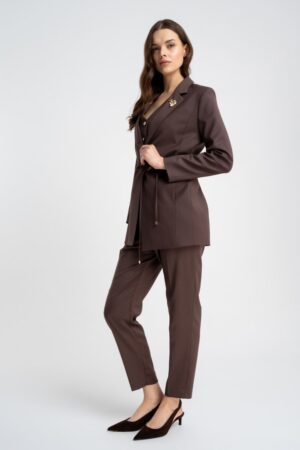 Komplet- marynarka Klara & Spodnie Ala Brown SS26 Click Fashion