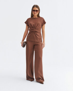 Brązowy Komplet Ezuri Chocolate Elegance SS26