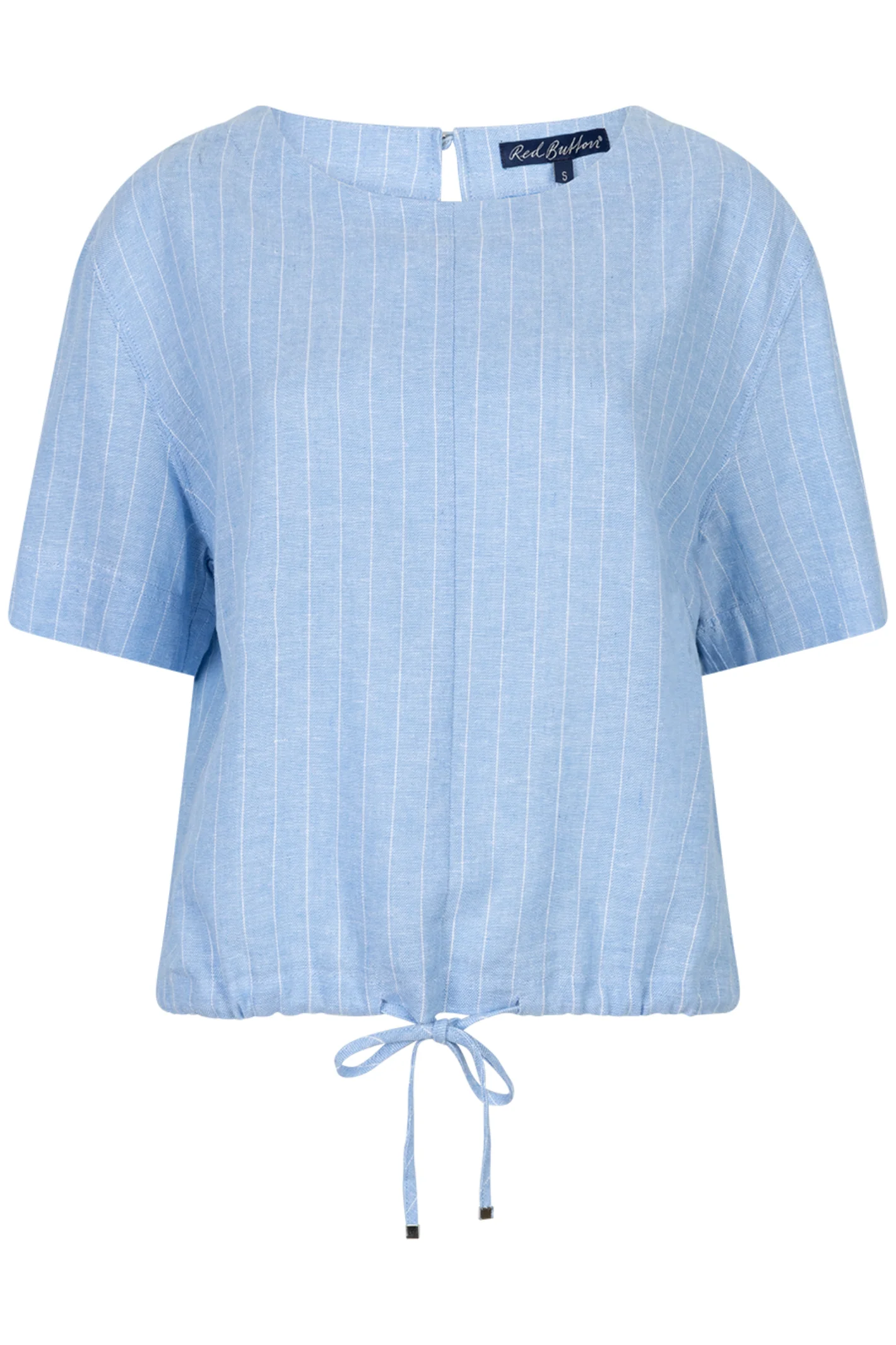 Bluzka Red Button Skyler Linen/Visc Pinstripe (SRB4863) – jasnoniebieska - obrazek 2