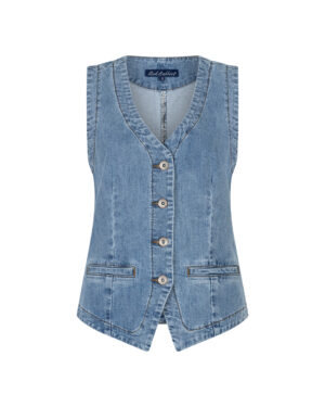 Kamizelka Denim Light Blue SRB4867 Red Button