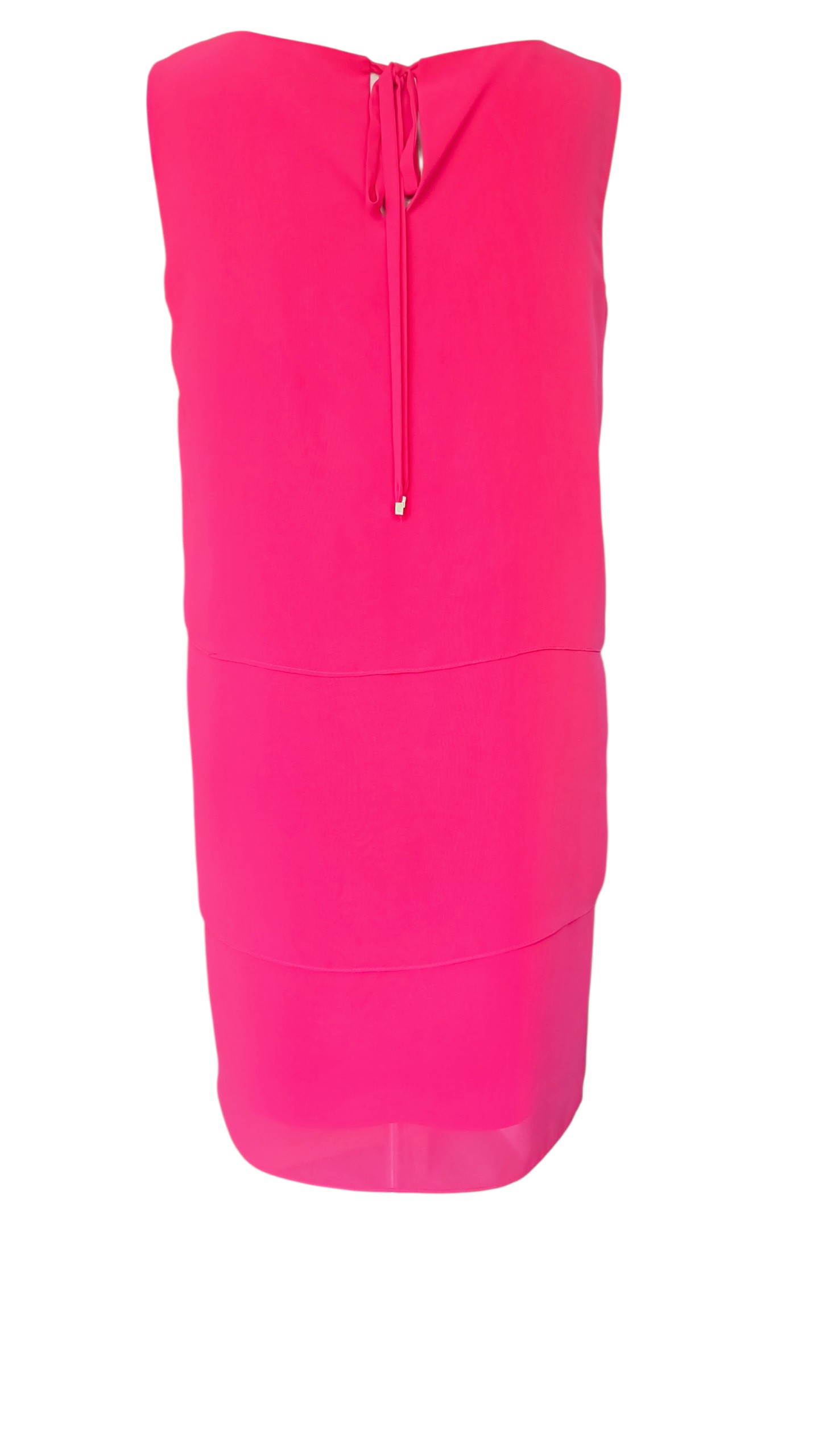 Zwiewna warstwowa sukienka w kolorze malinowym Florinda Kaskada Fashion - obrazek 3
