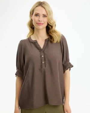 Bluzka Bianca IN FRONT – mocca/mudd