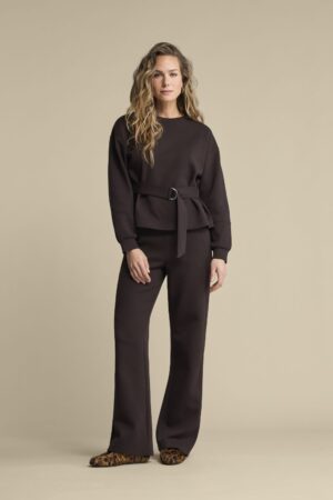 Czekoladowa bluzka Shakira Top & Belt Scuba – Espresso SRB4996 Red Button