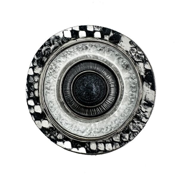 Elegancka broszka w srebrno-czarno-szarej kolorystyce DUBLON 31005 – Snake Skin