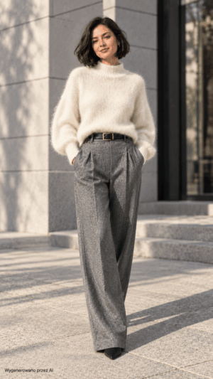 Kremowy sweter – kid mohair Ezuri