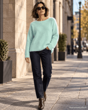 Turkusowy sweter – Alpaka Ezuri