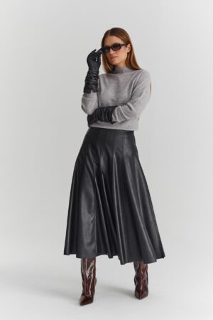 Sweter wełniany ze stójką IVY – szary Ezuri
