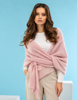 Szal ANA miękki z dodatkiem alpaki SOFT KNIT AL-BO